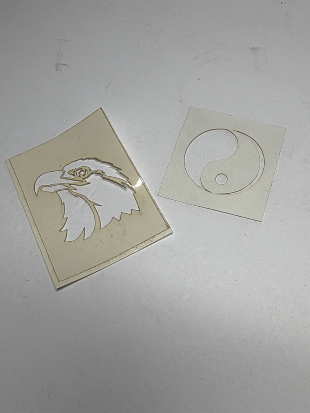White Eagle Head and Yin Yang Stencils